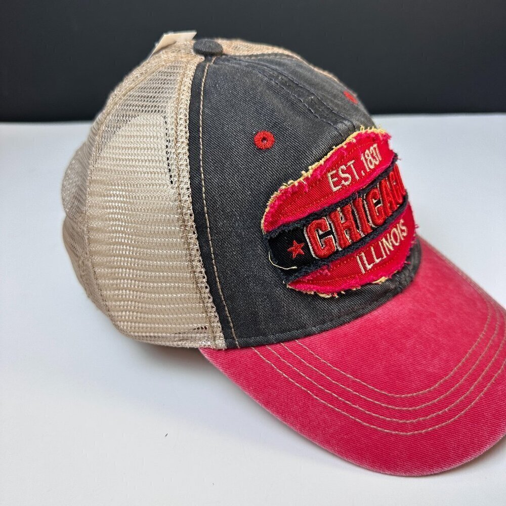 EST, 1837 CHICAGO ILLINOIS SNAPBACK TRUCKER MESH HAT CAP, OS, ADJUSTABLE